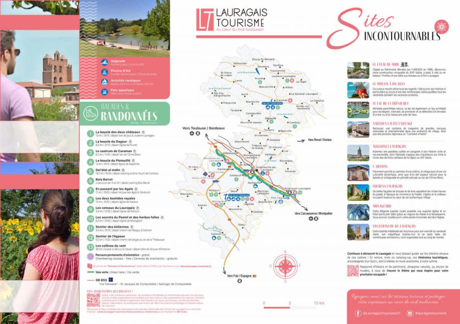 Carte touristique Lauragais Tourisme