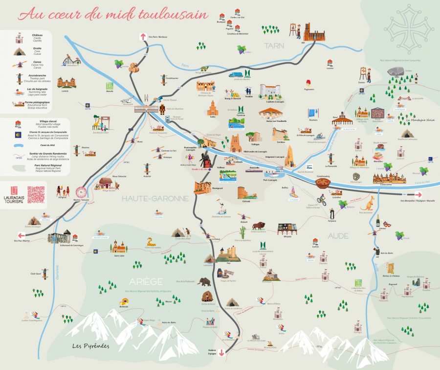 Tourist map Lauragais Tourism