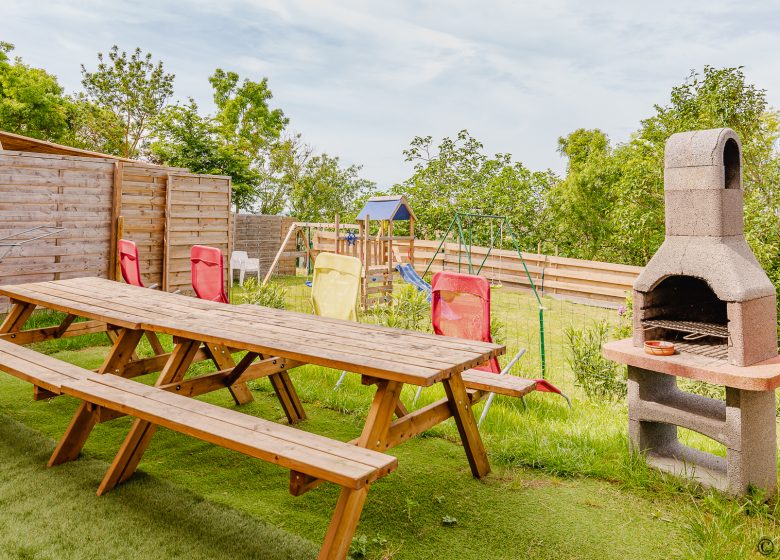 terrasse privée du gite..