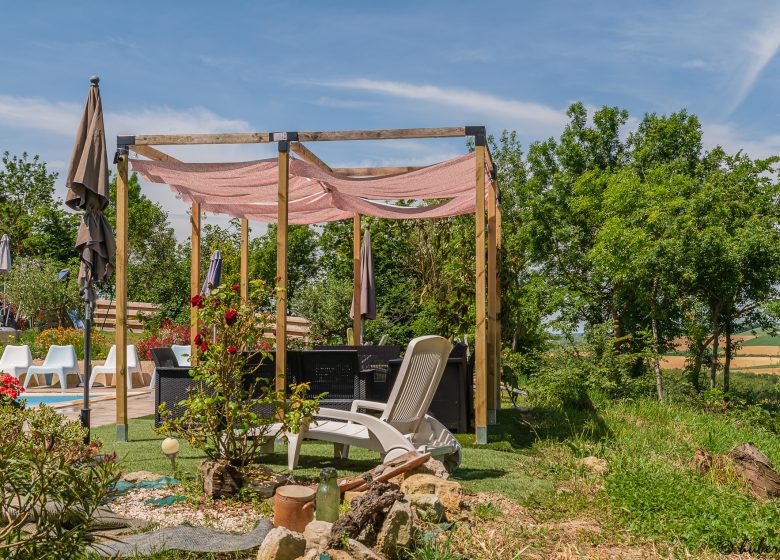 vue sur le salon jardin